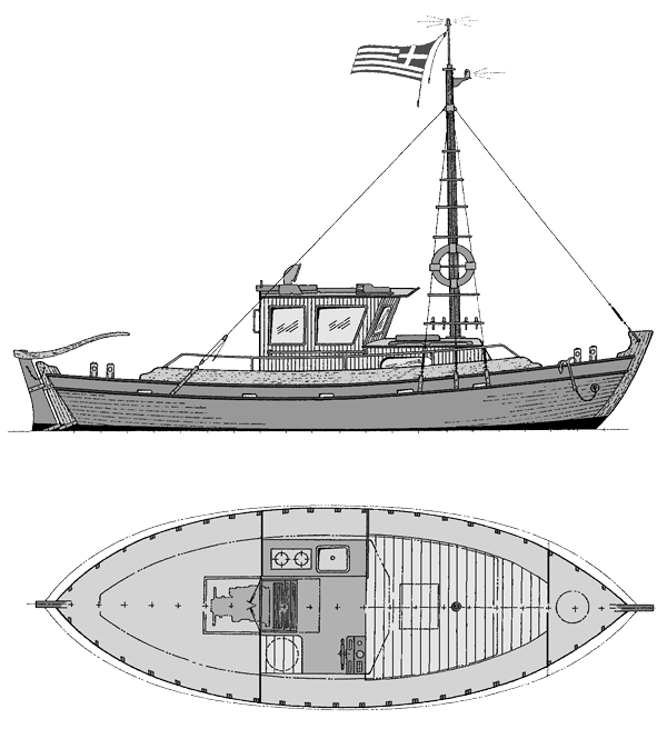 Σκίτσο του σκάφους Aegeas